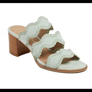 Jack Rogers 9.5 Logan Mid Heel in Mint Green